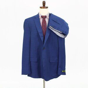NEW Walter Morton 52L 46 Blue Solid 2-Button Suit R827